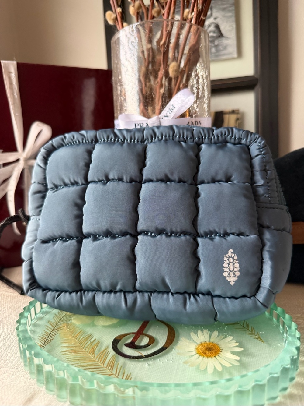 FP Movement by Free People Quilted Crossbody Bag in Slate Blue